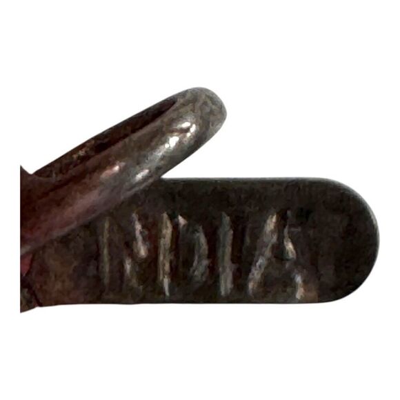 Vintage Crucifix Pendant Charm 925 Sterling Silver Hammered Design Made In India - Picture 4 of 5